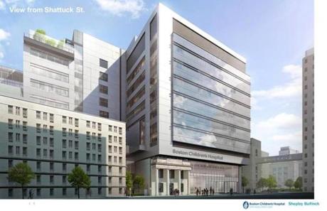 A rendering of Boston Children's Hospital proposed new building.
